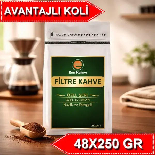 Filtre Kahve - Özel Seri - 250gr | Özel Harman - Nazik ve Dengeli - AVANTAJLI KOLİ - (48*250gr)