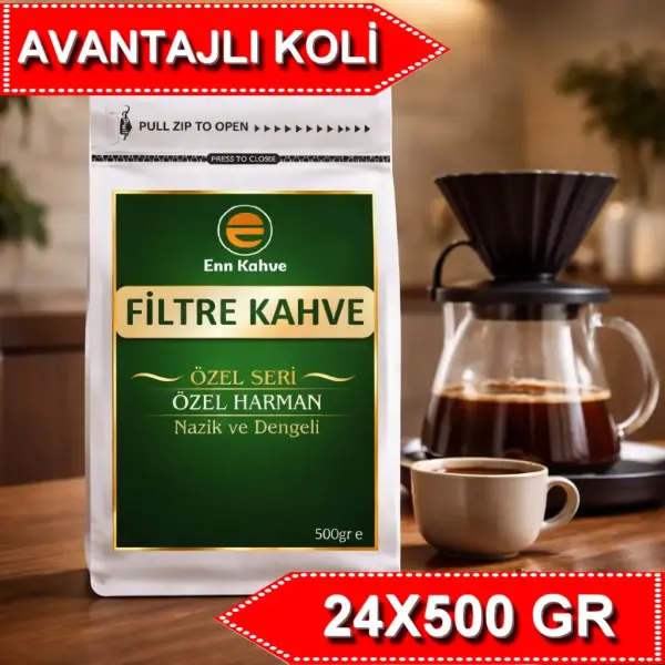 Filtre Kahve - Özel Seri - 500gr | Özel Harman - Nazik ve Dengeli - AVANTAJLI KOLİ - (24*500gr)
