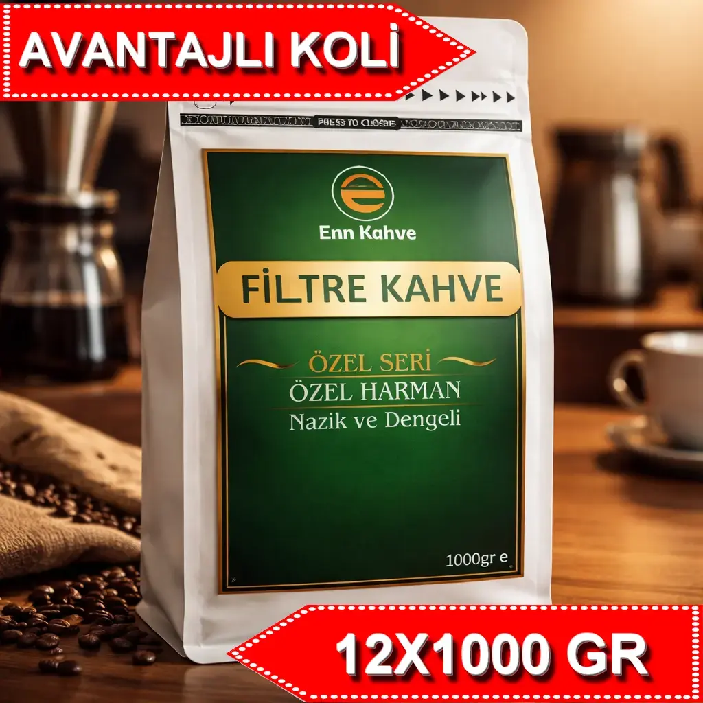 Filtre Kahve - Özel Seri - 1000gr | Özel Harman - Nazik ve Dengeli - AVANTAJLI KOLİ - (12*1000gr)