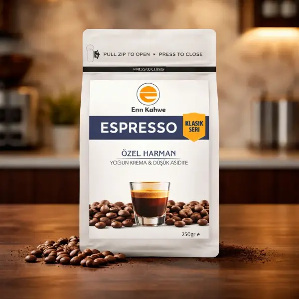 Espresso - Klasik Seri - 250gr | Özel Harman - Yoğun Krema & Düşük Asidite - AVANTAJLI KOLİ - (48*250gr)