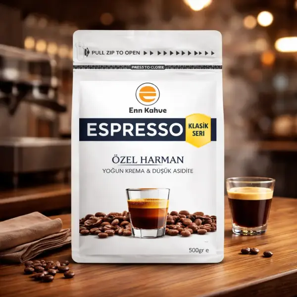 Espresso - Klasik Seri - 500gr | Özel Harman - Yoğun Krema & Düşük Asidite - AVANTAJLI KOLİ - (24*500gr)