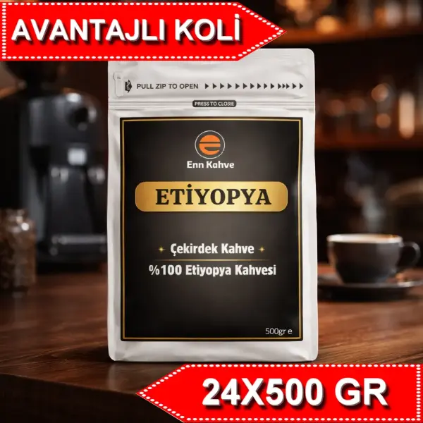 Etiyopya - Kavrulmuş Çekirdek - 500gr | Single Origin - AVANTAJLI KOLİ - (24*500gr)