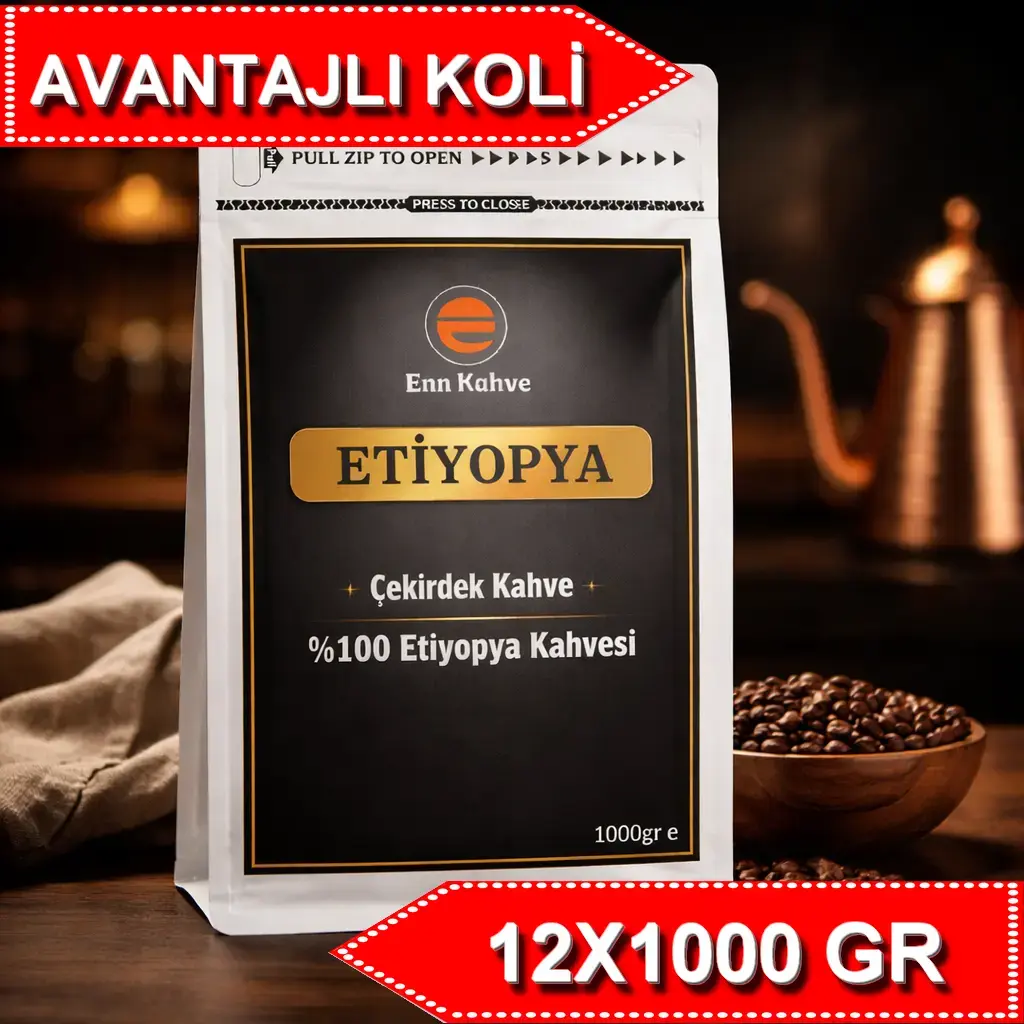 Etiyopya - Kavrulmuş Çekirdek - 1000gr | Single Origin - AVANTAJLI KOLİ - (12*1000gr)