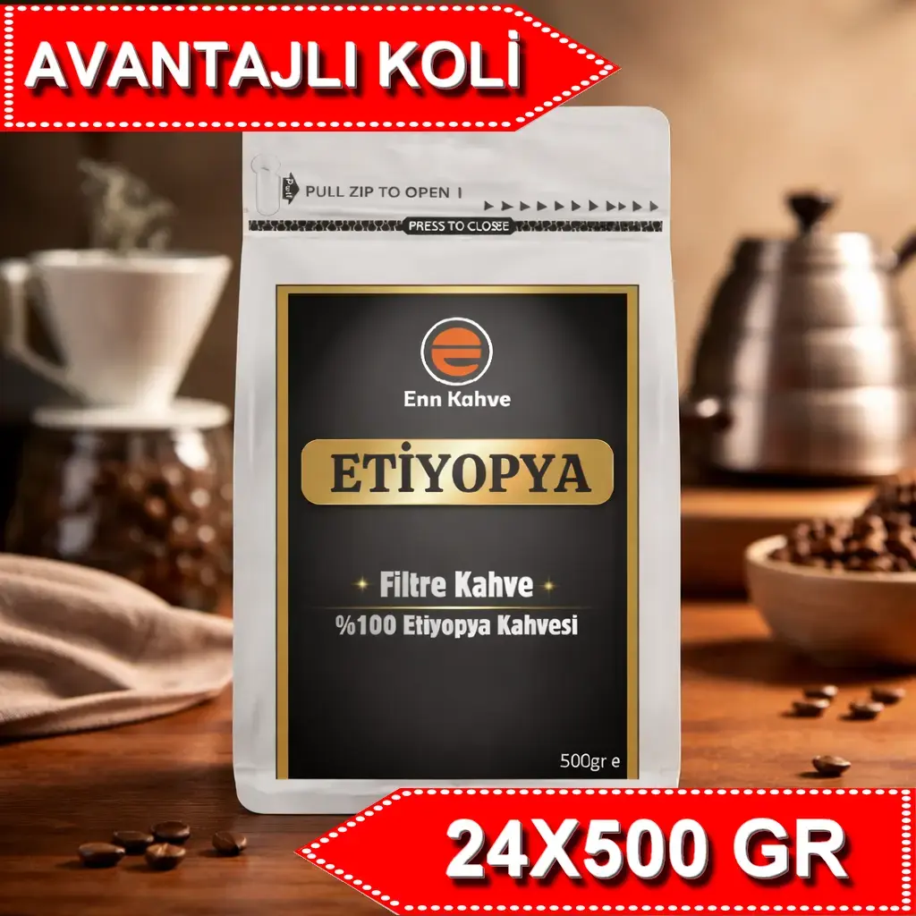 Etiyopya - Filtre Kahve - 500gr | Single Origin - AVANTAJLI KOLİ - (24*500gr)