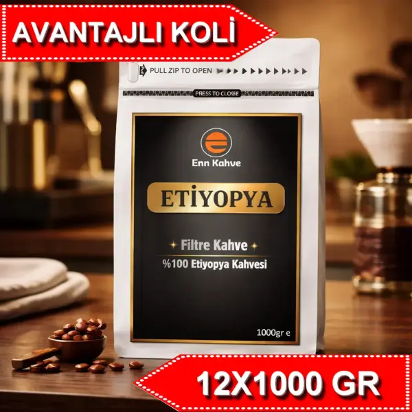 Etiyopya - Filtre Kahve - 1000gr | Single Origin - AVANTAJLI KOLİ - (12*1000gr)