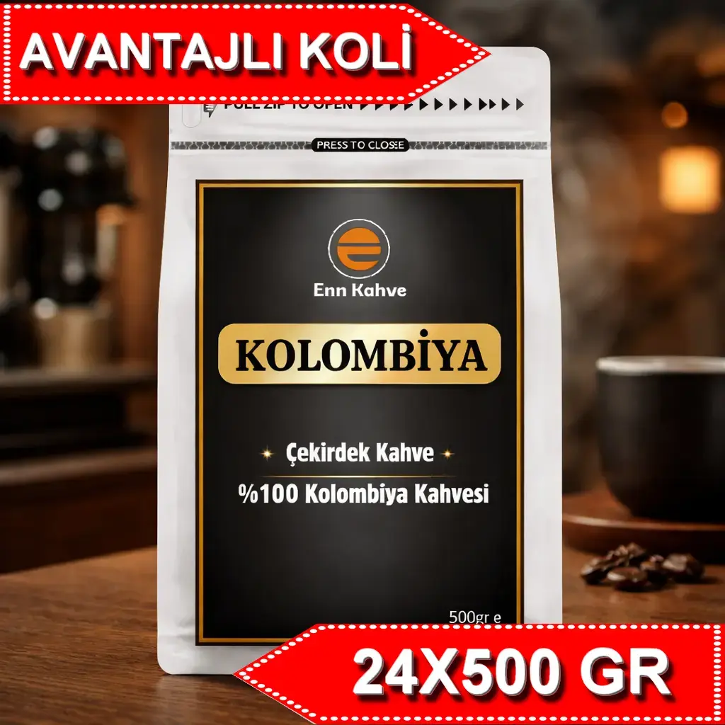 Kolombiya - Kavrulmuş Çekirdek - 500gr | Single Origin - AVANTAJLI KOLİ - (24*500gr)