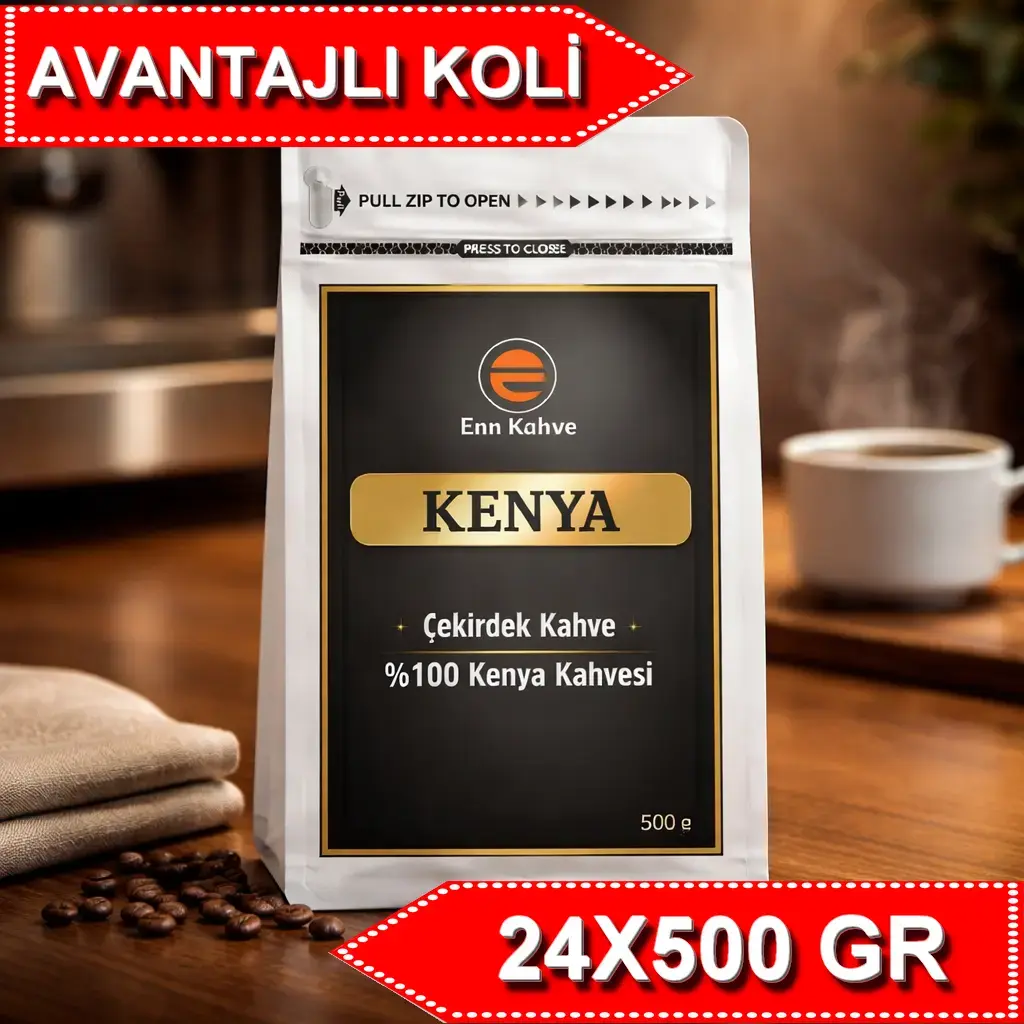 Kenya - Kavrulmuş Çekirdek - 500gr | Single Origin - AVANTAJLI KOLİ - (24*500gr)