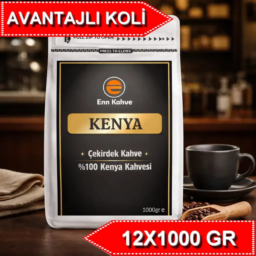 Kenya - Kavrulmuş Çekirdek - 1000gr | Single Origin - AVANTAJLI KOLİ - (12*1000gr)