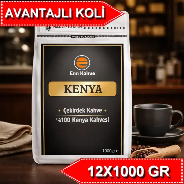 Kenya - Kavrulmuş Çekirdek - 1000gr | Single Origin - AVANTAJLI KOLİ - (12*1000gr)