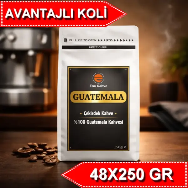 Guatemala - Kavrulmuş Çekirdek - 250gr | Single Origin - AVANTAJLI KOLİ - (48*250gr)