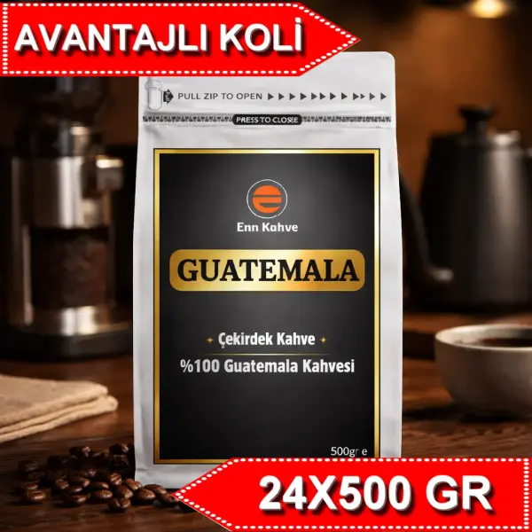 Guatemala - Kavrulmuş Çekirdek - 500gr | Single Origin - AVANTAJLI KOLİ - (24*500gr)