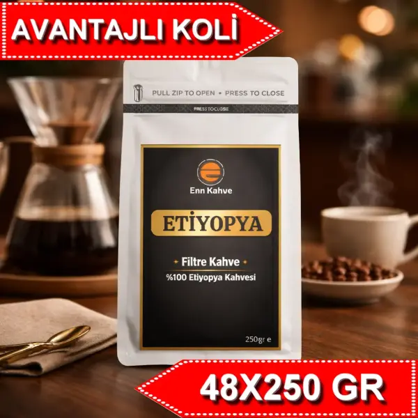 Etiyopya - Filtre Kahve - 250gr | Single Origin - AVANTAJLI KOLİ - (48*250gr)