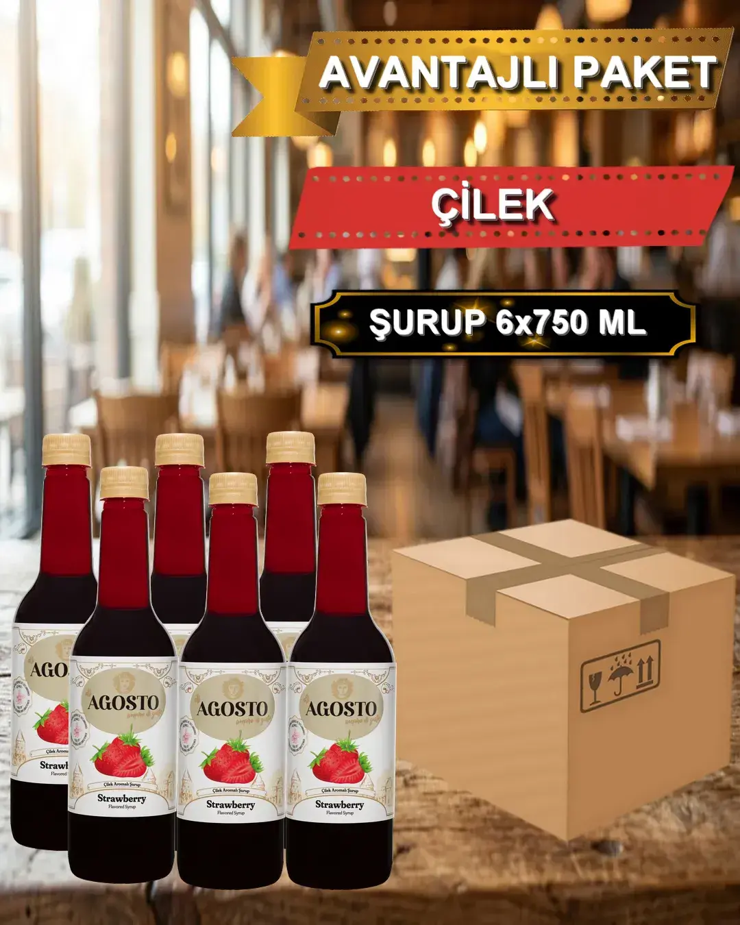 Çilek Aromalı Şurup 750 ml - AVANTAJLI KOLİ - (6*750ml)