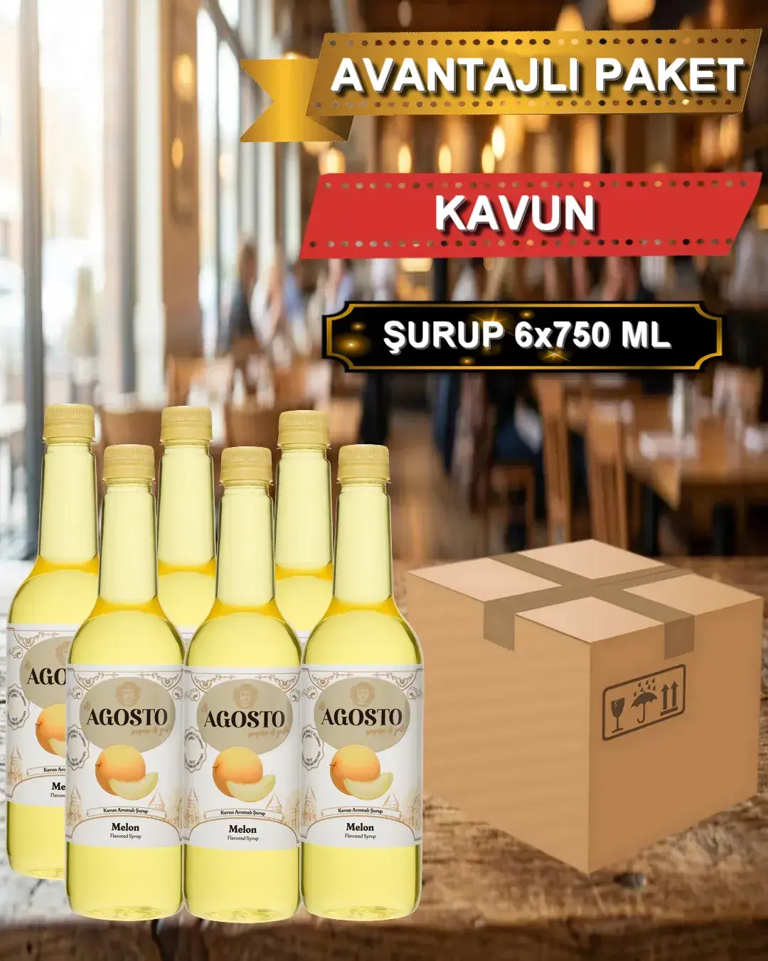Kavun Aromalı Şurup 750 ml - AVANTAJLI KOLİ - (6*750ml)