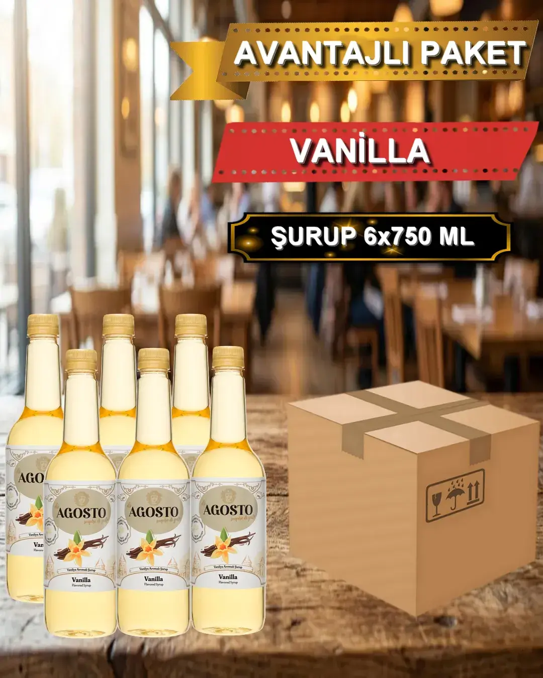 Vanilya Aromalı Kahve Şurubu 750 ml - AVANTAJLI KOLİ - (6*750ml)