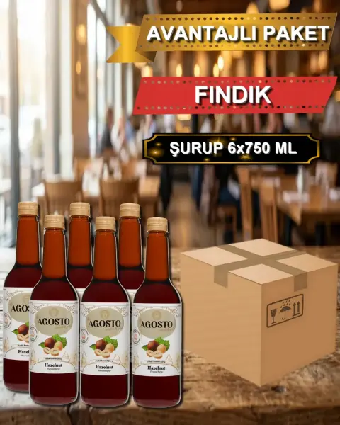 Fındık Aromalı Kahve Şurubu 750 ml - AVANTAJLI KOLİ - (6*750ml)
