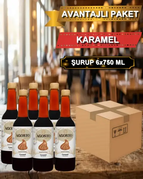 Karamel Aromalı Kahve Şurubu 750 ml - AVANTAJLI KOLİ - (6*750ml)