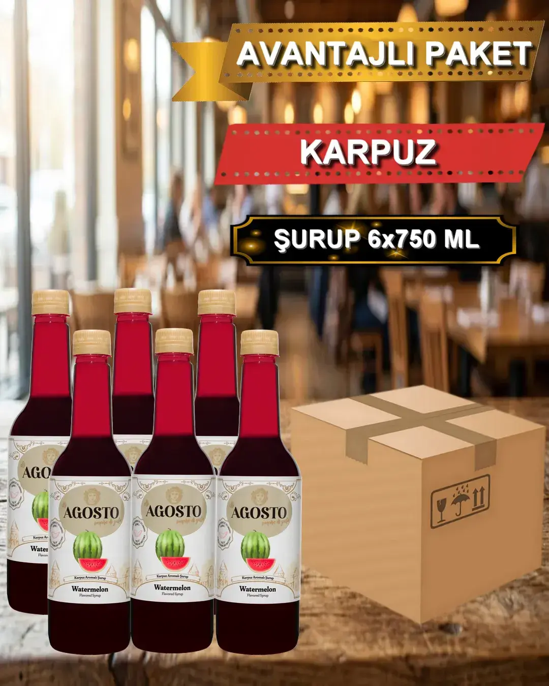 Karpuz Aromalı Şurup 750 ml - AVANTAJLI KOLİ - (6*750ml)