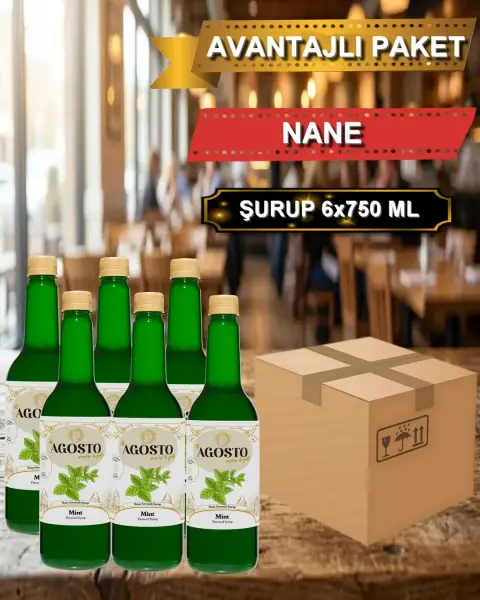 Nane Aromalı Şurup 750 ml - AVANTAJLI KOLİ - (6*750ml)