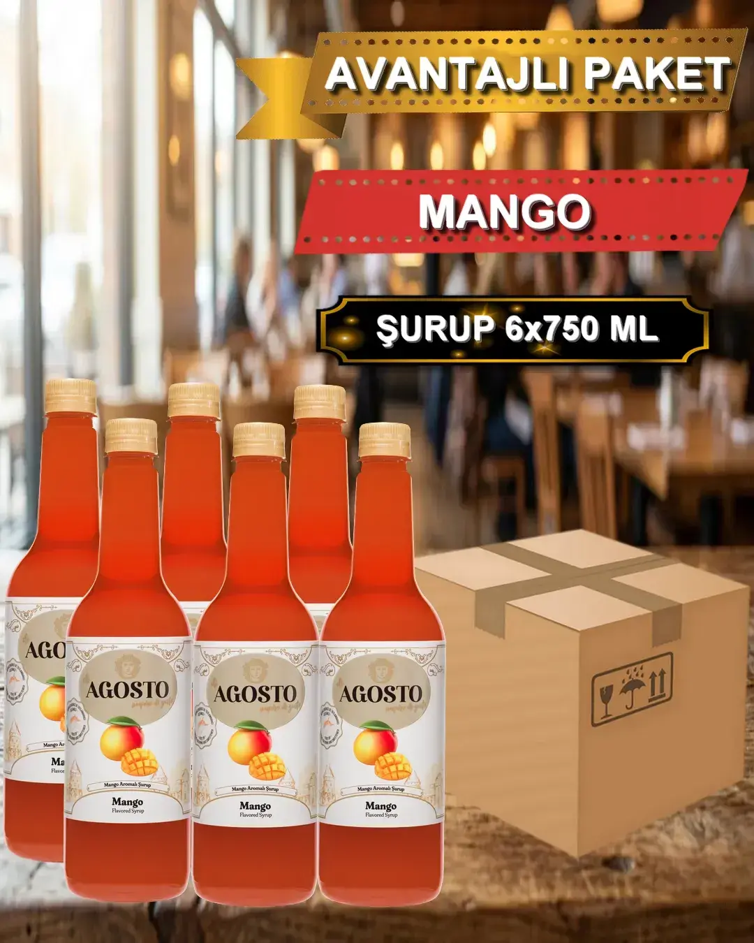 Mango Aromalı Şurup  750 ml - AVANTAJLI KOLİ - (6*750ml)