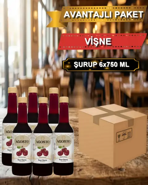 Vişne Aromalı Şurup 750 ml - AVANTAJLI KOLİ - (6*750ml)