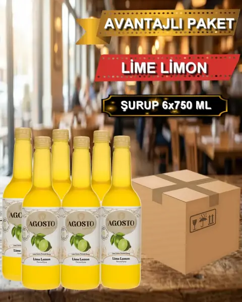 Lime Limon Aromalı Şurup 750 ml - AVANTAJLI KOLİ - (6*750ml)