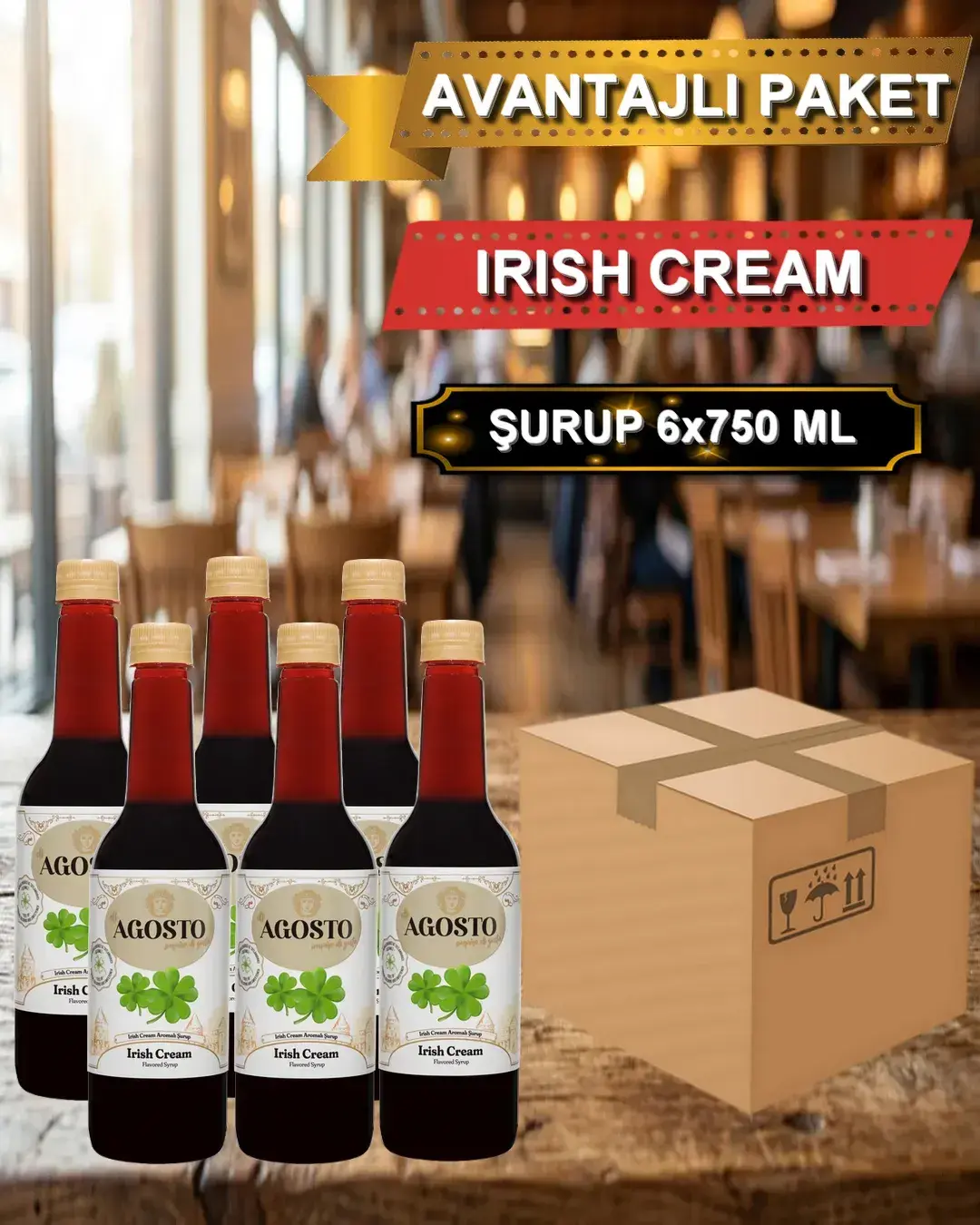 Irish Cream Aromalı Kahve Şurubu 750 ml - AVANTAJLI KOLİ - (6*750ml)