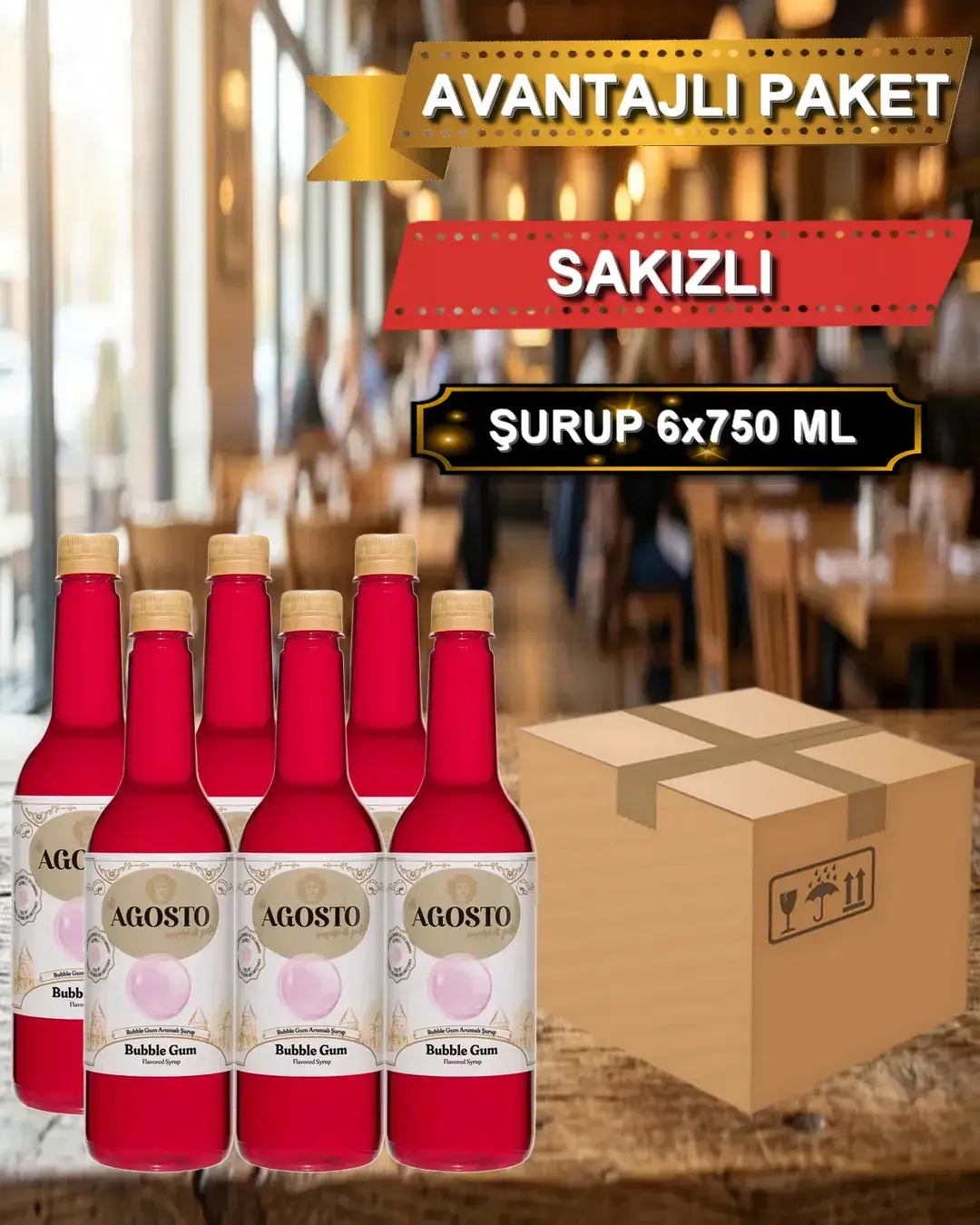 Bubble Gum (Sakız) Şurubu 750 ml - AVANTAJLI KOLİ - (6*750ml)