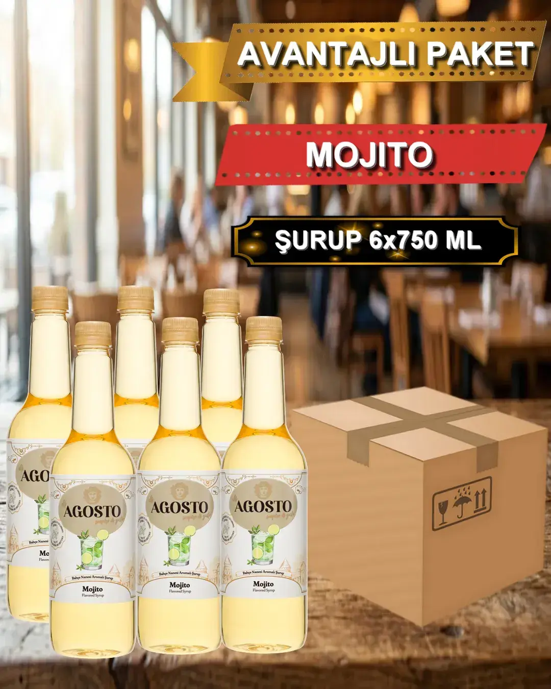 Mojito Aromalı Şurup 750 ml - AVANTAJLI KOLİ - (6*750ml)