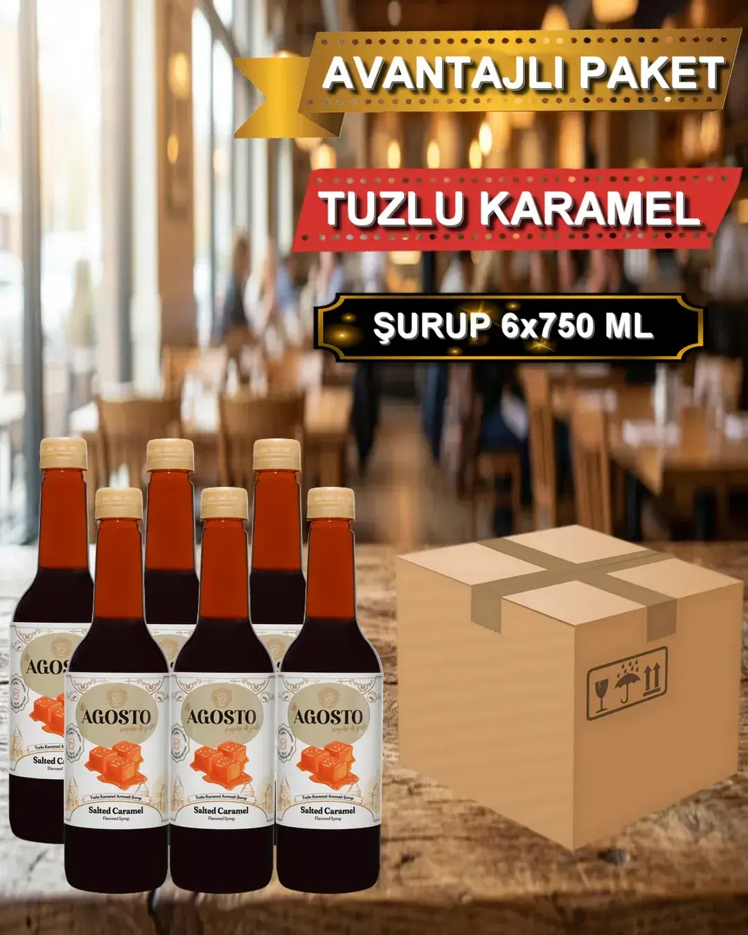 Tuzlu Karamel Aromalı Kahve Şurubu 750 ml - AVANTAJLI KOLİ - (6*750ml)