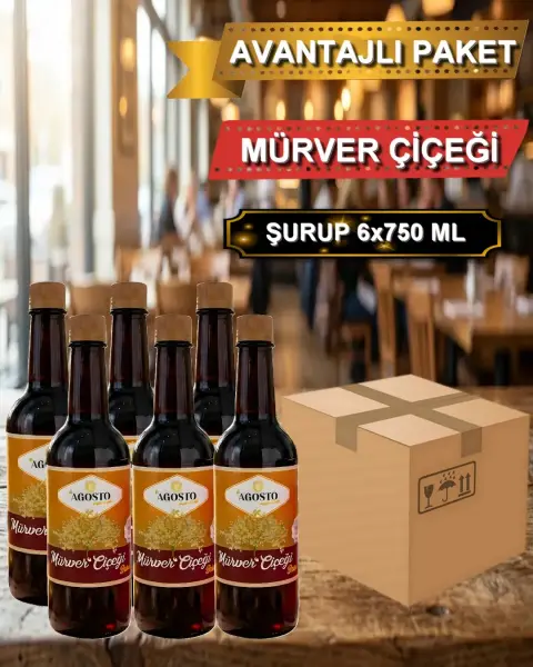Mürver Çiçeği Aromalı Şurup 750 ml - AVANTAJLI KOLİ - (6*750ml)